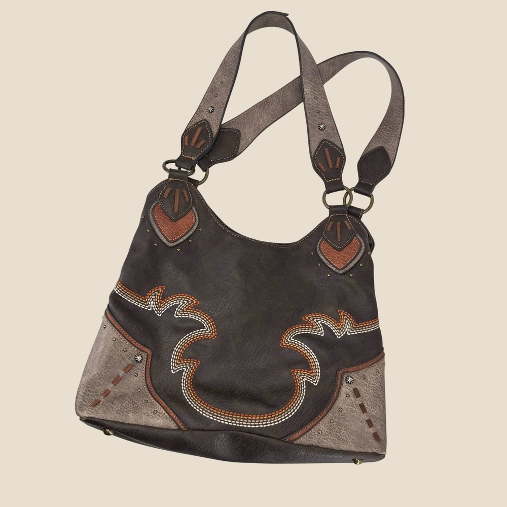 Justin Shoulder Bag Women OS Brown Concealed Carry Embroidered Western Cowgirl